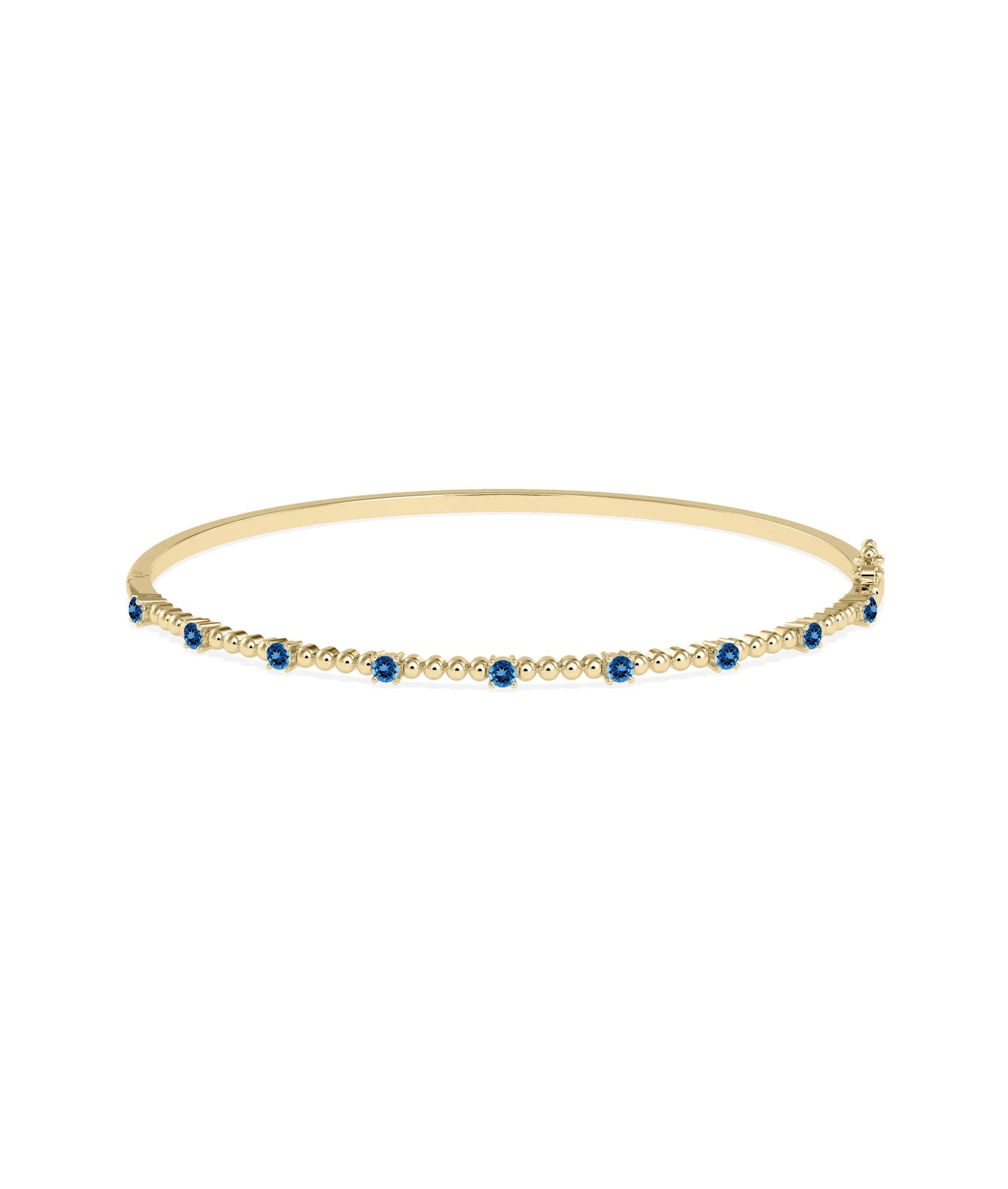Birthstone Bubble Straight Line Bangle - 79e | Everyday 14K Gold Jewelry