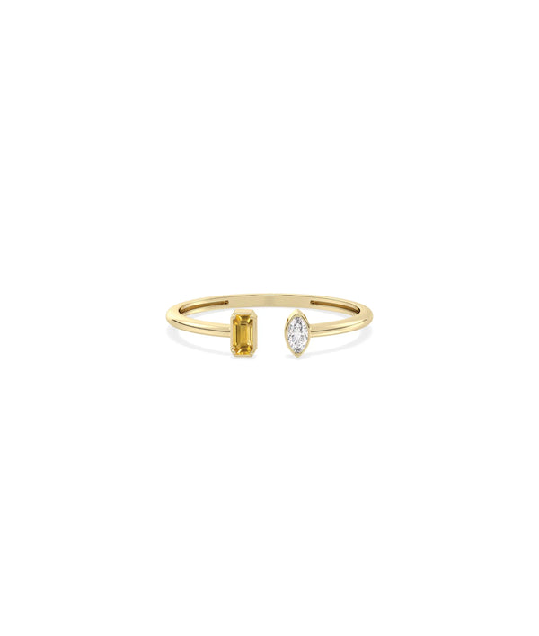 2 Stone Birthstone and Diamond Ring - 79e | Everyday 14K Gold Jewelry alternate view