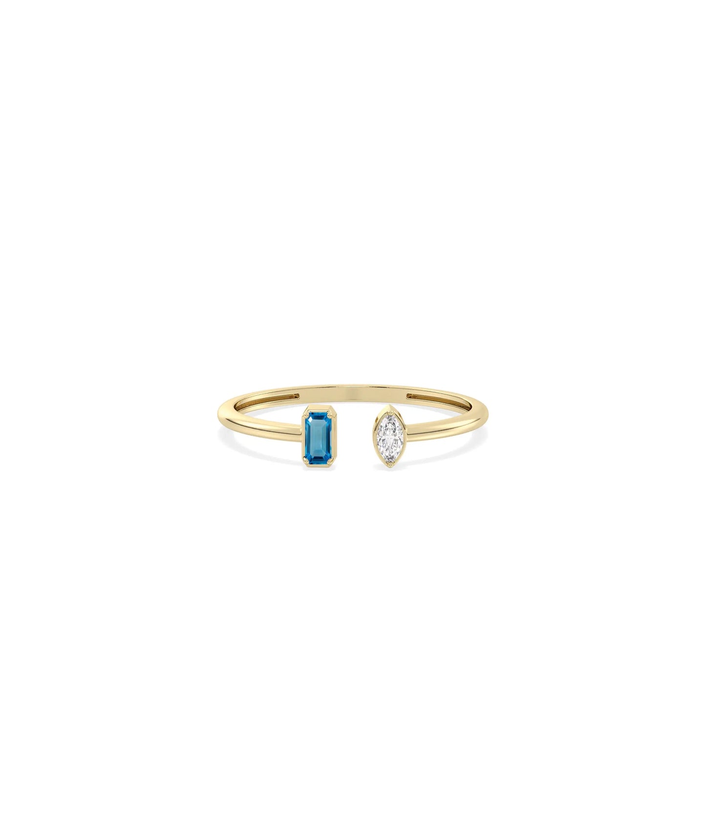 2 Stone Birthstone and Diamond Ring - 79e | Everyday 14K Gold Jewelry