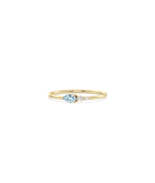 Birthstone and Diamond Band Ring - 79e | Everyday 14K Gold Jewelry alternate view