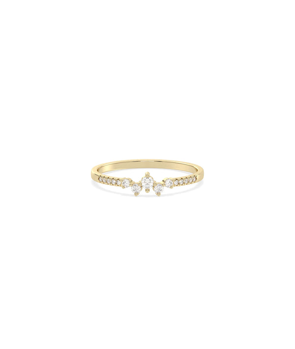 Birthstone Cluster and Diamond Band Ring - 79e | Everyday 14K Gold Jewelry