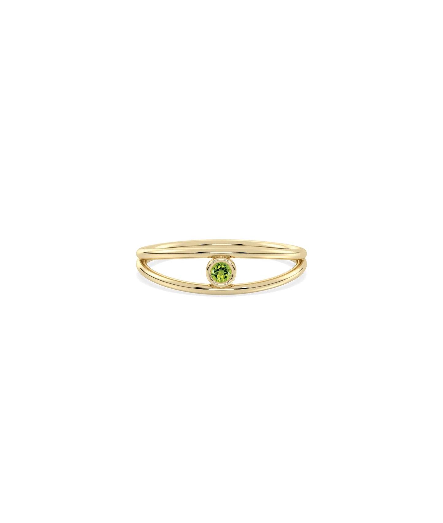 Birthstone Bezel Set Split Shank Ring - 79e | Everyday 14K Gold Jewelry