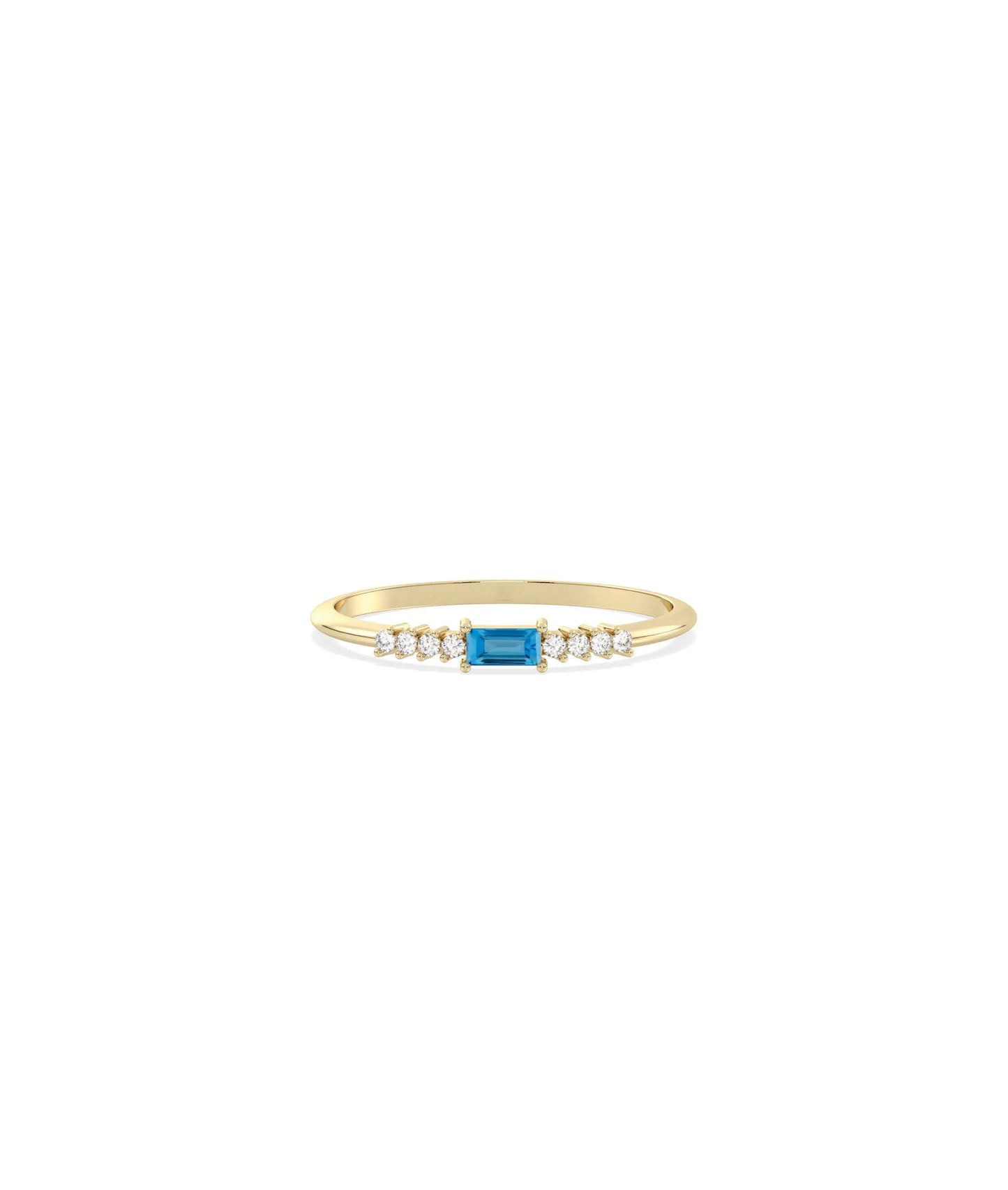 Birthstone Baguette and Diamond Ring - 79e | Everyday 14K Gold Jewelry