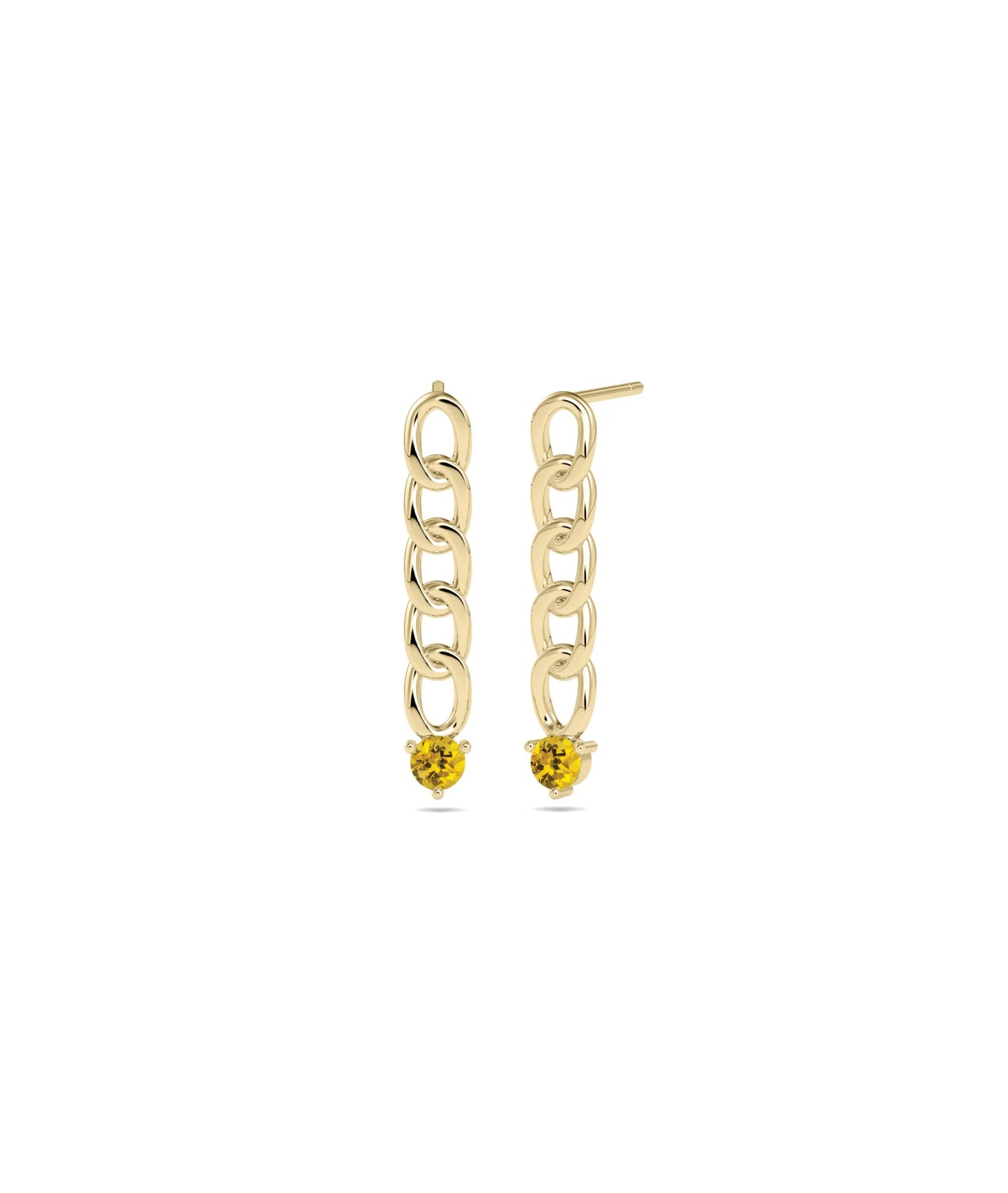 Birthstone Curb Link Earring - 79e | Everyday 14K Gold Jewelry