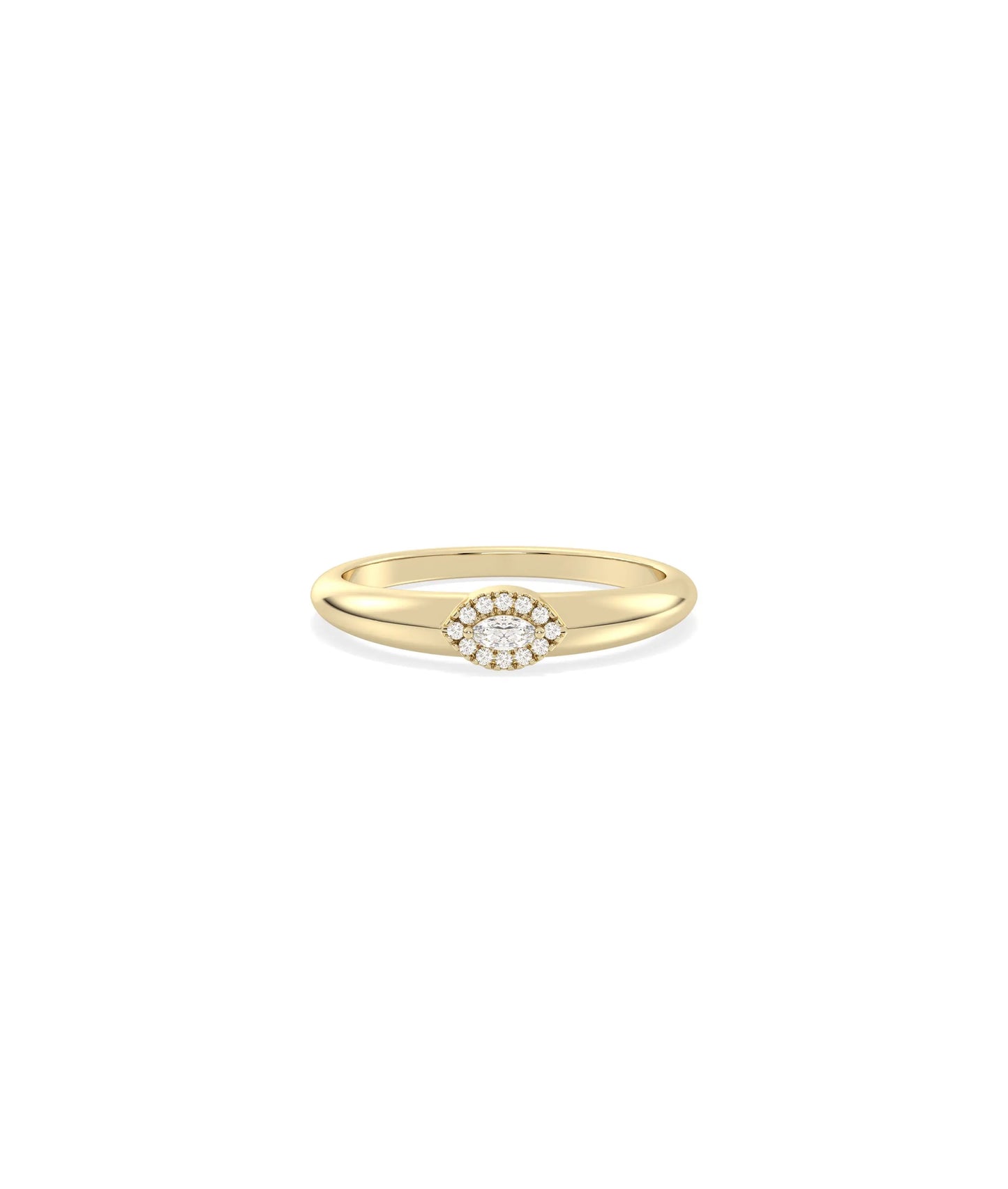 Birthstone and Diamond Evil Eye Ring - 79e | Everyday 14K Gold Jewelry