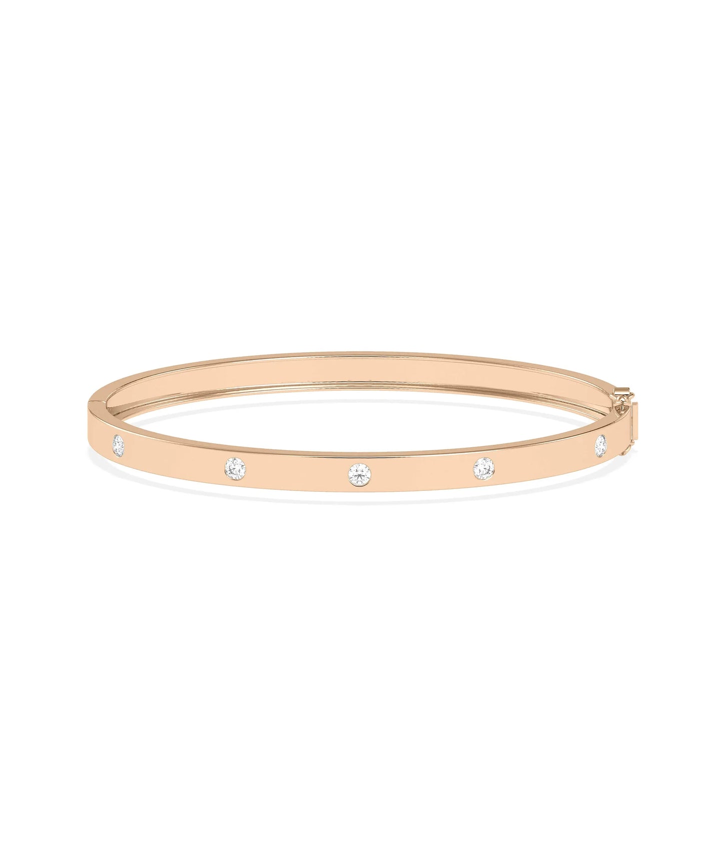 Diamond Station Bangle - 79e | Everyday 14K Gold Jewelry