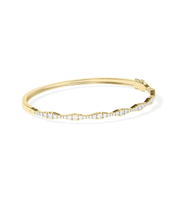 Diamond Graduating Bangle - 79e | Everyday 14K Gold Jewelry alternate view