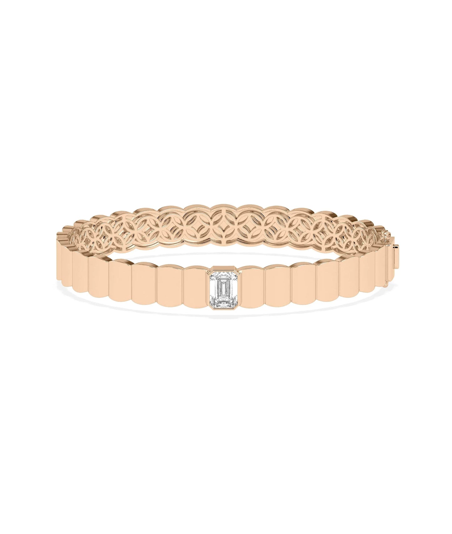 Solitaire Lab Diamond Gold Bangle - 79e | Everyday 14K Gold Jewelry