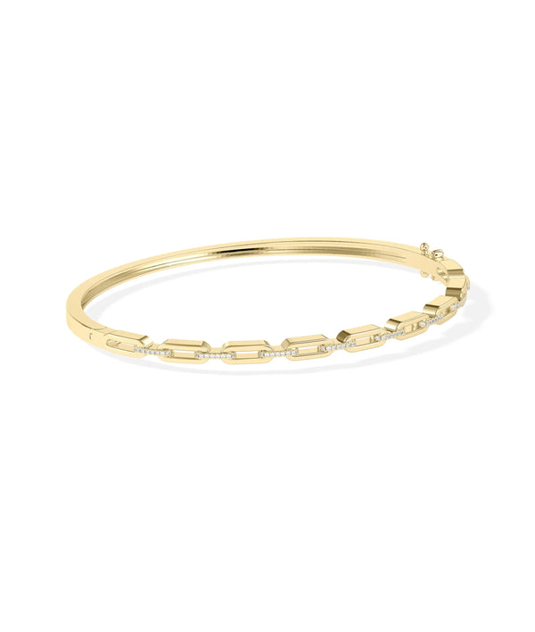 Diamond Link Bangle - 79e | Everyday 14K Gold Jewelry alternate view