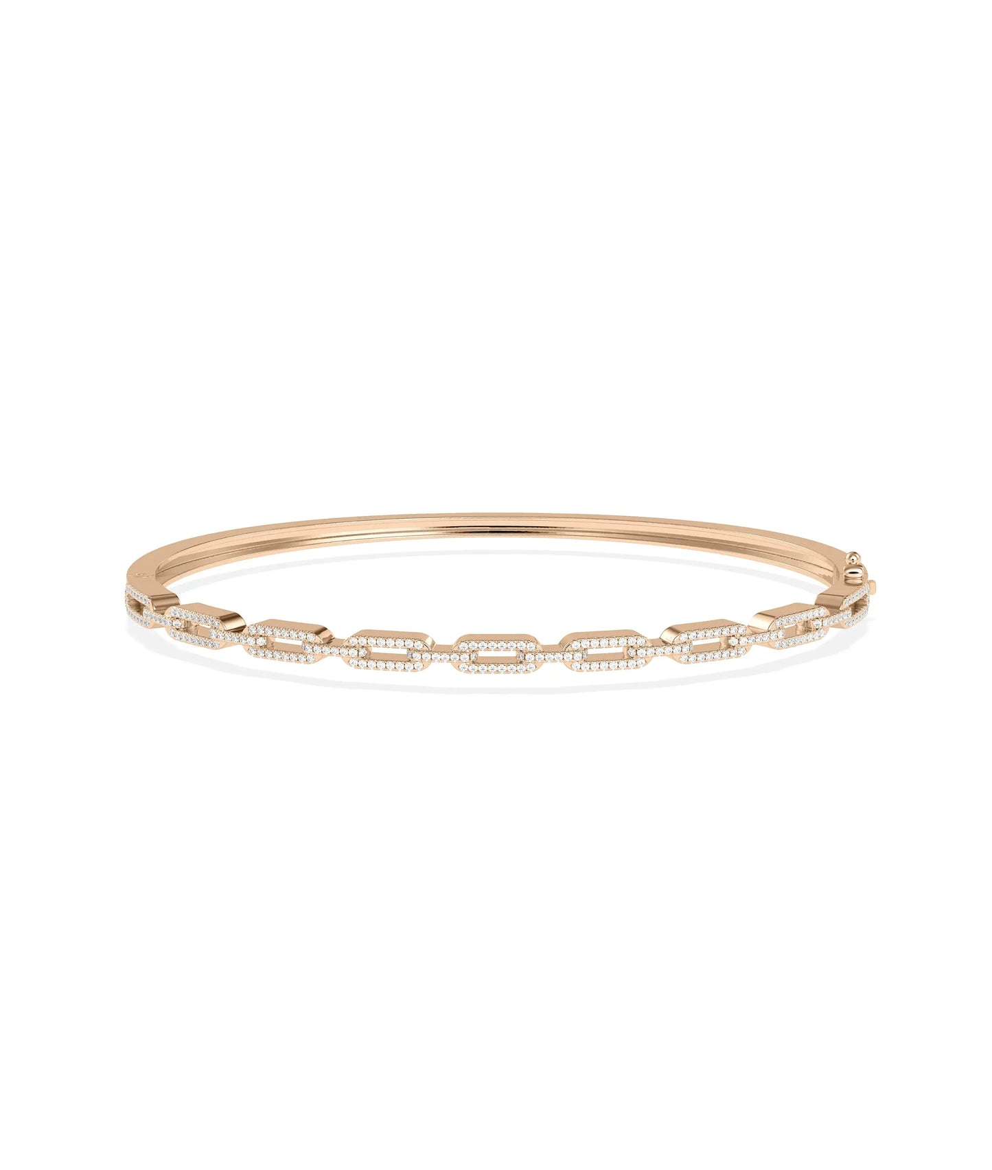 Diamond Pave Link Bangle - 79e | Everyday 14K Gold Jewelry