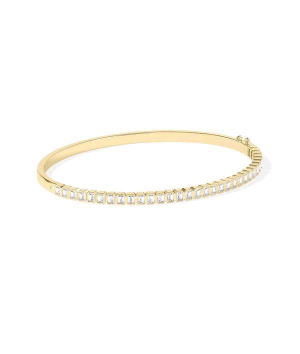 Emerald Cut Diamond Straight Link Bangle - 79e | Everyday 14K Gold Jewelry alternate view