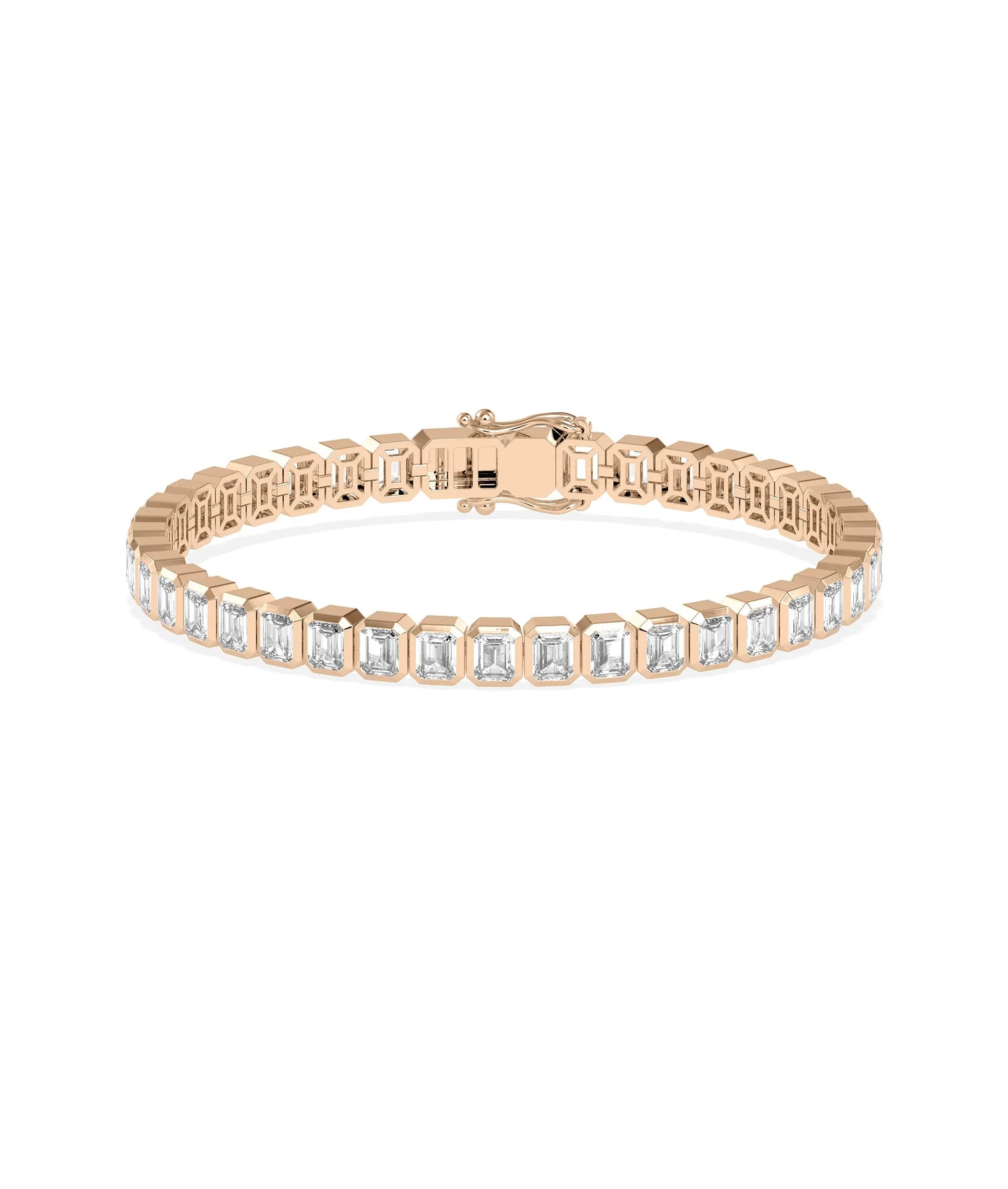 Diamond Emerald Cut Straight Line Bracelet - 79e | Everyday 14K Gold Jewelry