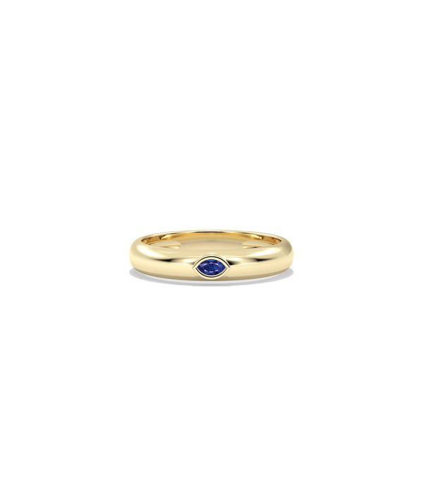 Birthstone Bezel Set Gold Band Ring - 79e | Everyday 14K Gold Jewelry alternate view