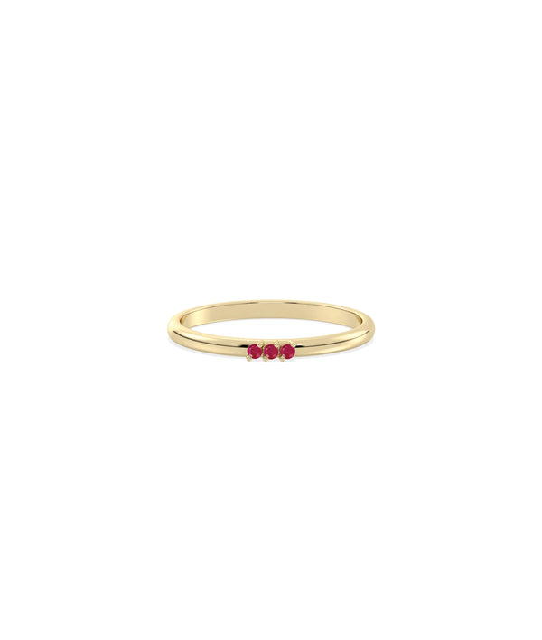 3 Stone Birthstone Ring - 79e | Everyday 14K Gold Jewelry alternate view