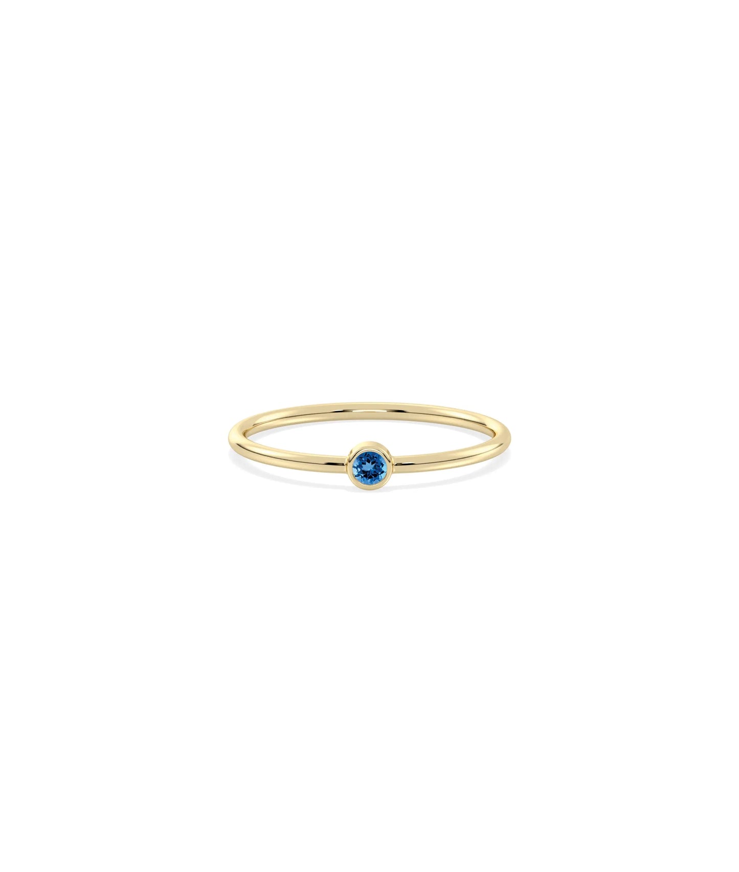 Birthstone Solitaire Band Ring - 79e | Everyday 14K Gold Jewelry