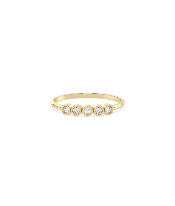 5 Stone Birthstone Bezel Set Ring - 79e | Everyday 14K Gold Jewelry