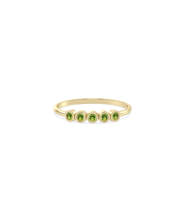 5 Stone Birthstone Bezel Set Ring - 79e | Everyday 14K Gold Jewelry alternate view