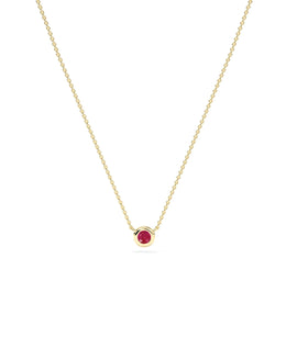 Birthstone Solitaire Bezel Set Necklace - 79e | Everyday 14K Gold Jewelry