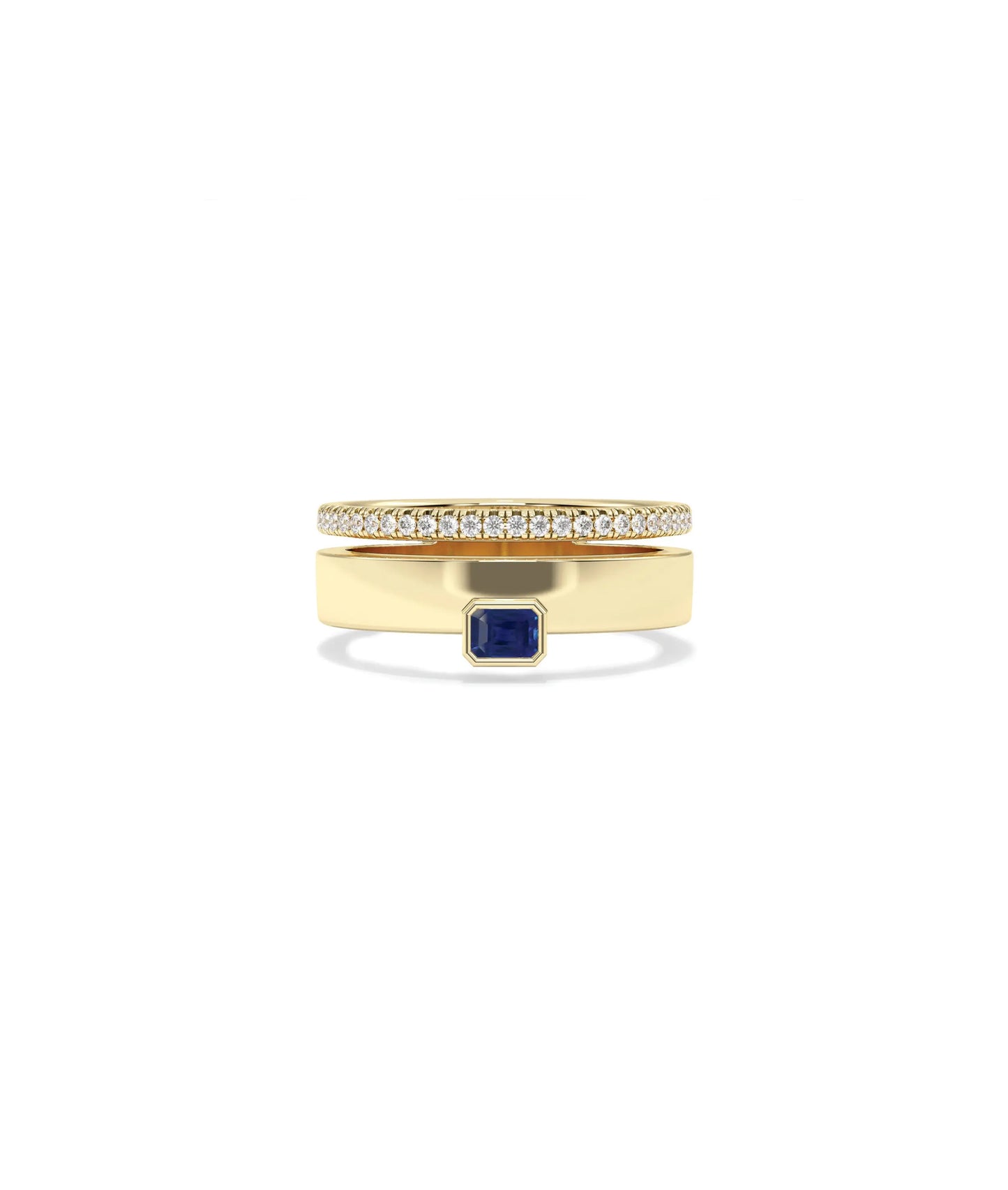 Birthstone and Diamond Band Ring - 79e | Everyday 14K Gold Jewelry