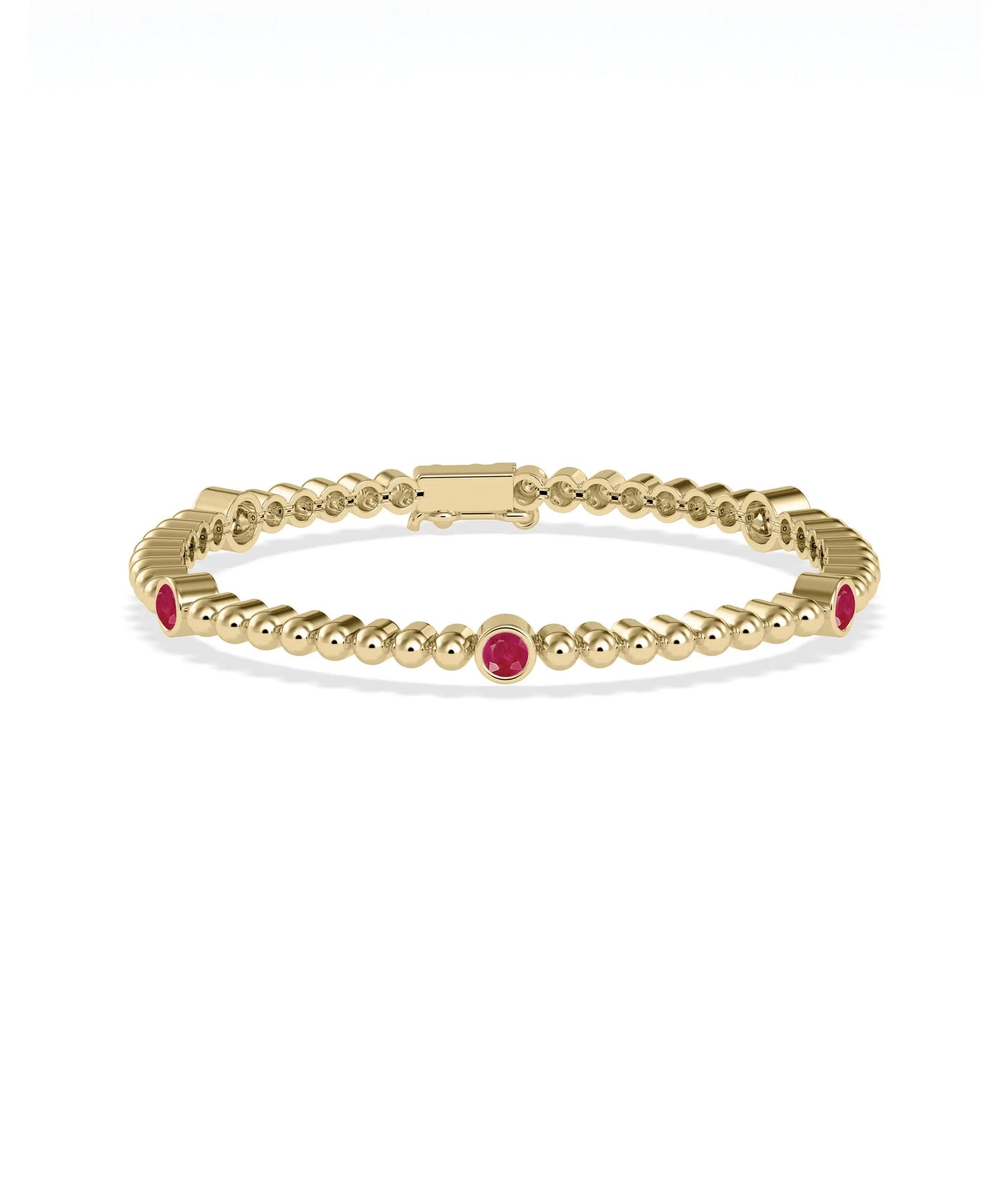 Birhstone and Bubble Station Bracelet - 79e | Everyday 14K Gold Jewelry