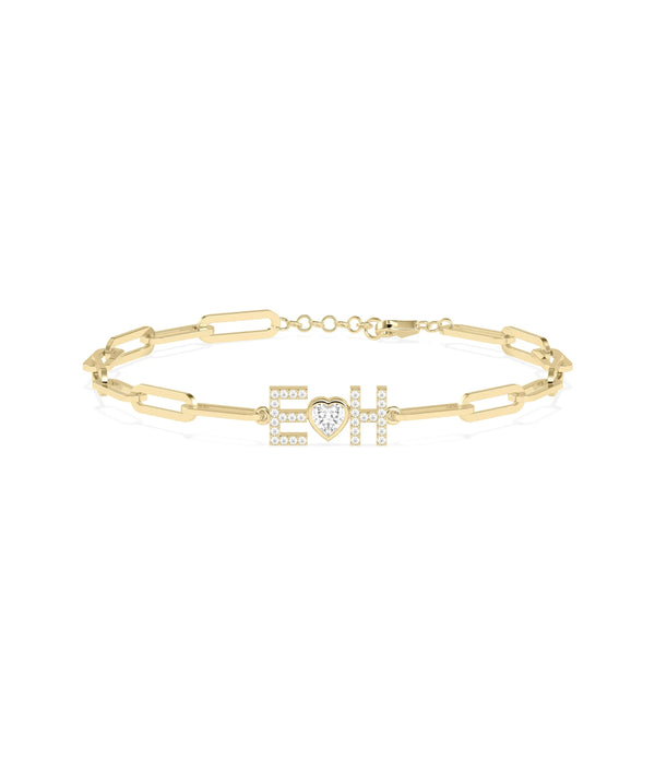 Birthstone and Diamond Initial Bracelet - 79e | Everyday 14K Gold Jewelry alternate view