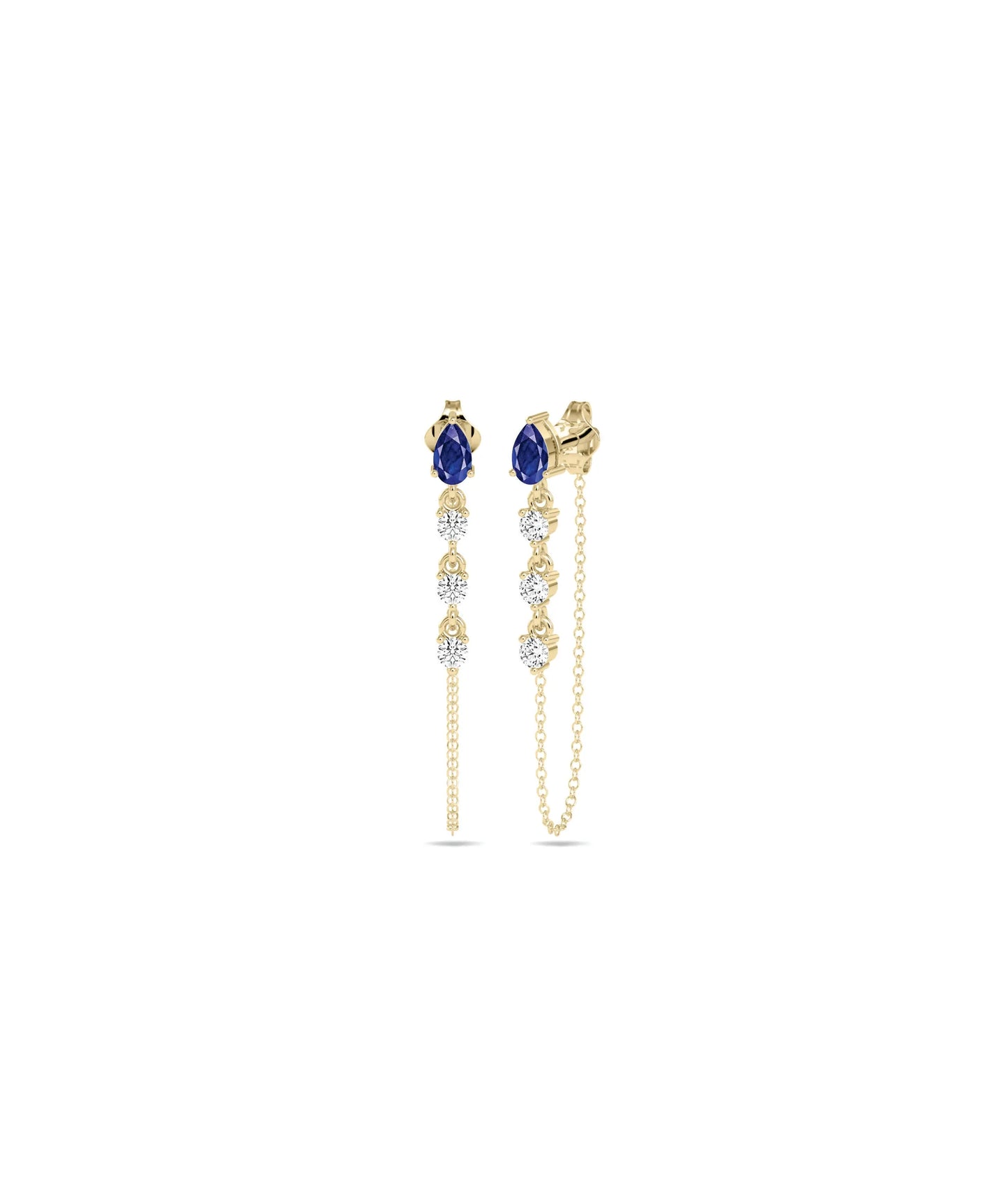 Diamond and Birthstone Dangle Earrings - 79e | Everyday 14K Gold Jewelry