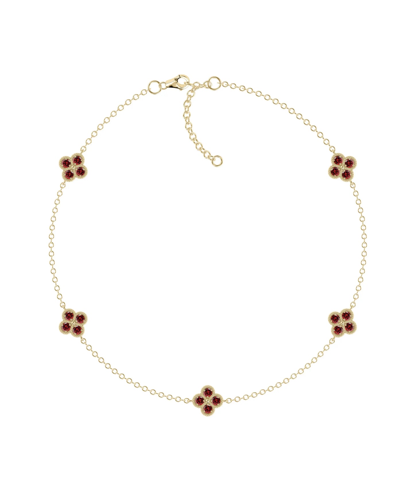 Birthstone Clover Station Bracelet - 79e | Everyday 14K Gold Jewelry