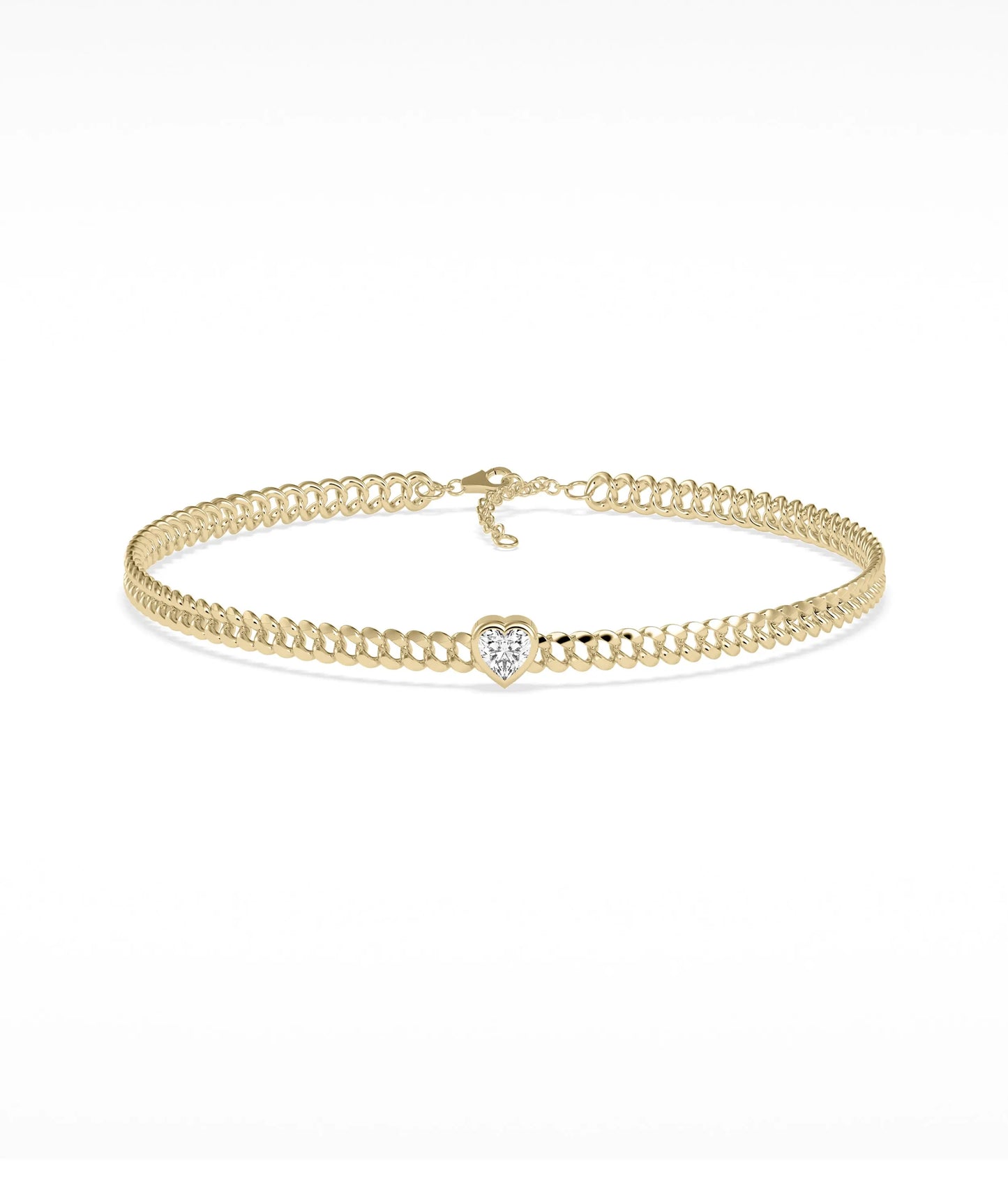 Bezel Set Birthstone Soliaire Curb Link Bracelet - 79e | Everyday 14K Gold Jewelry