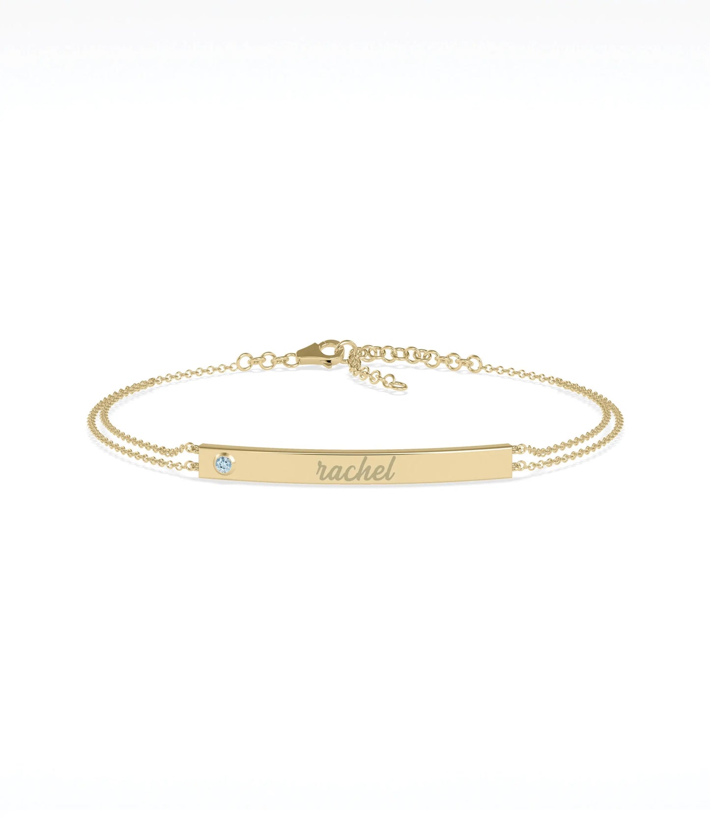 Birthstone Name Plate Bracelet - 79e | Everyday 14K Gold Jewelry