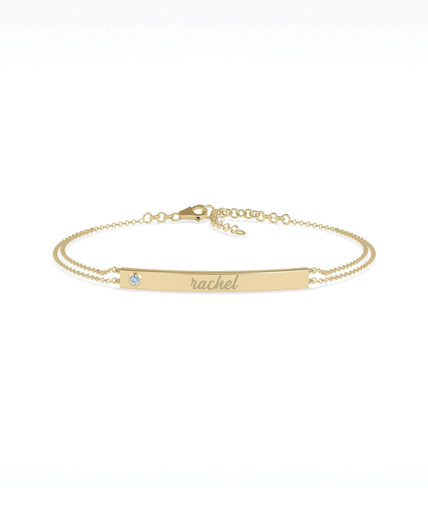 Birthstone Name Plate Bracelet - 79e | Everyday 14K Gold Jewelry