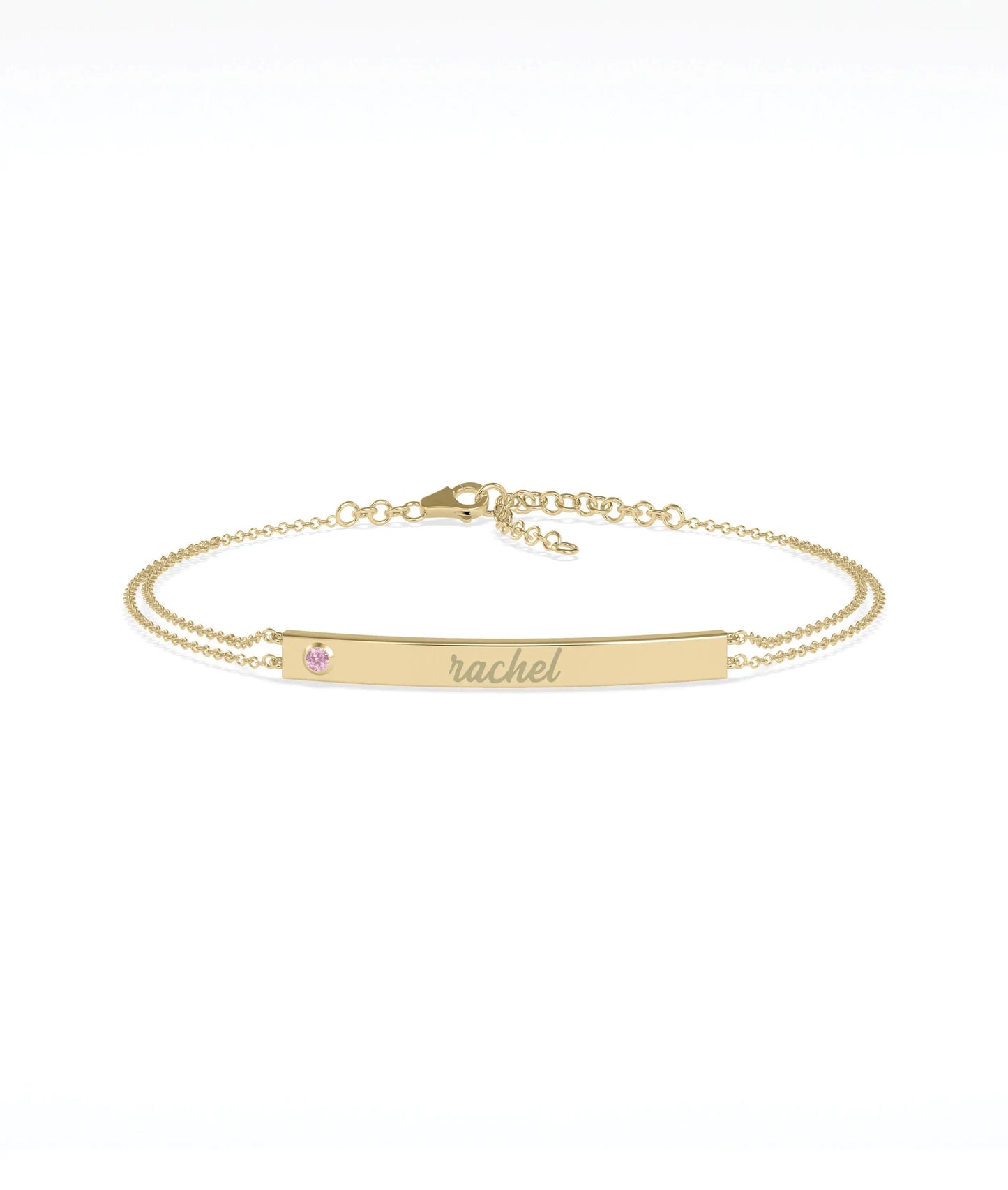 Birthstone Name Plate Bracelet - 79e | Everyday 14K Gold Jewelry