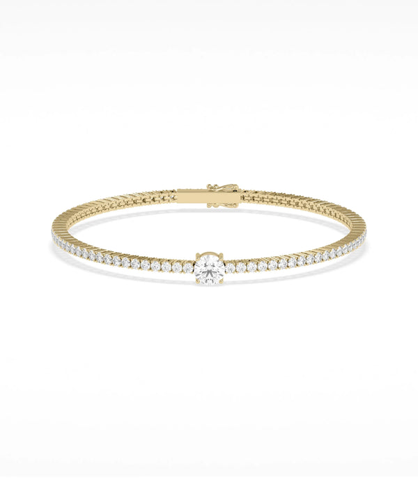 Solitaire Birthstone Diamond Tennis Bracelet - 79e | Everyday 14K Gold Jewelry alternate view