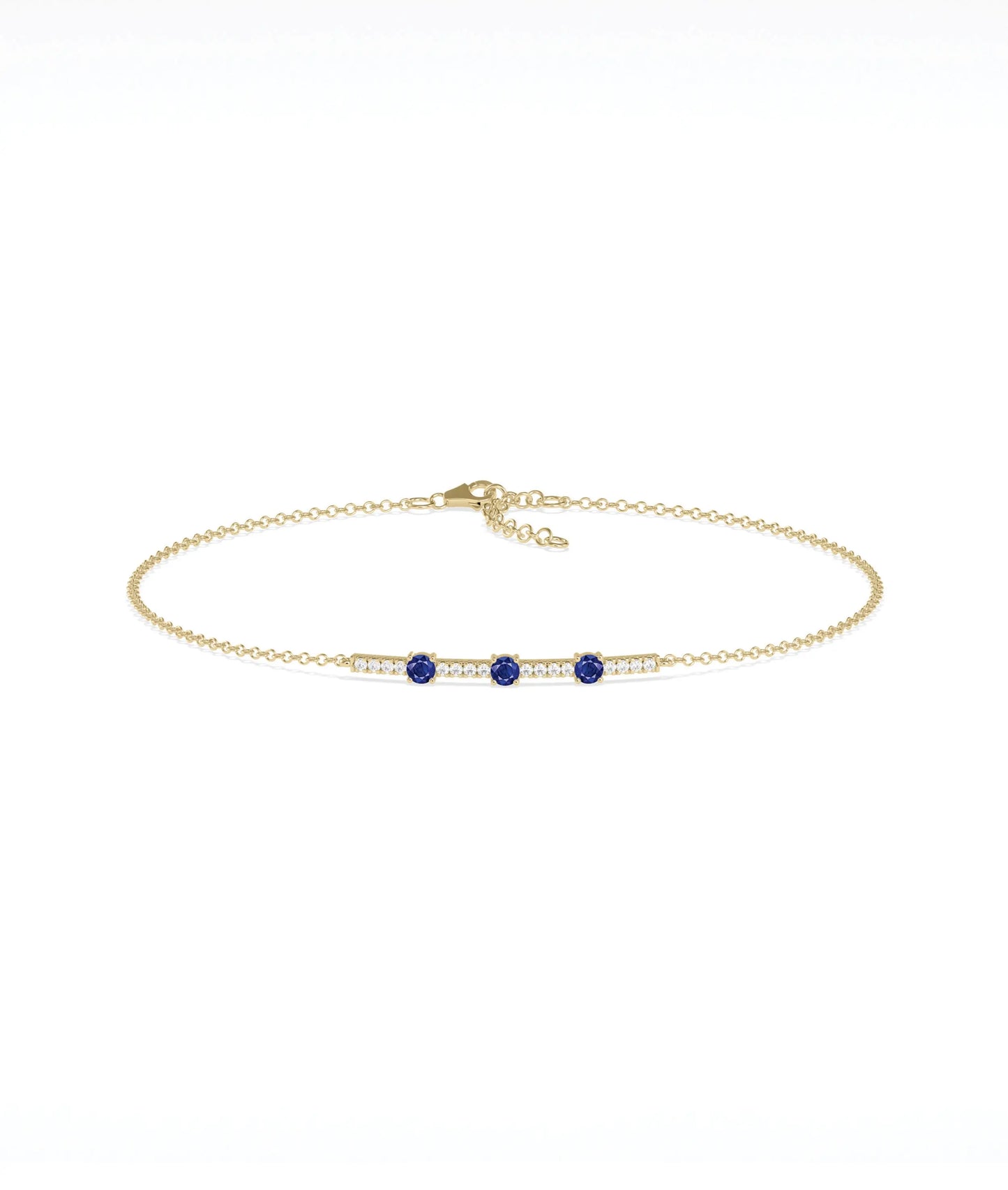 Birthstone and Diamond Bar Bracelet - 79e | Everyday 14K Gold Jewelry