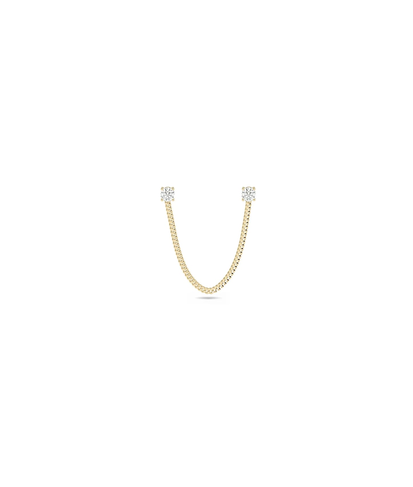 Birthstone and Diamond Curb Link Earring - 79e | Everyday 14K Gold Jewelry