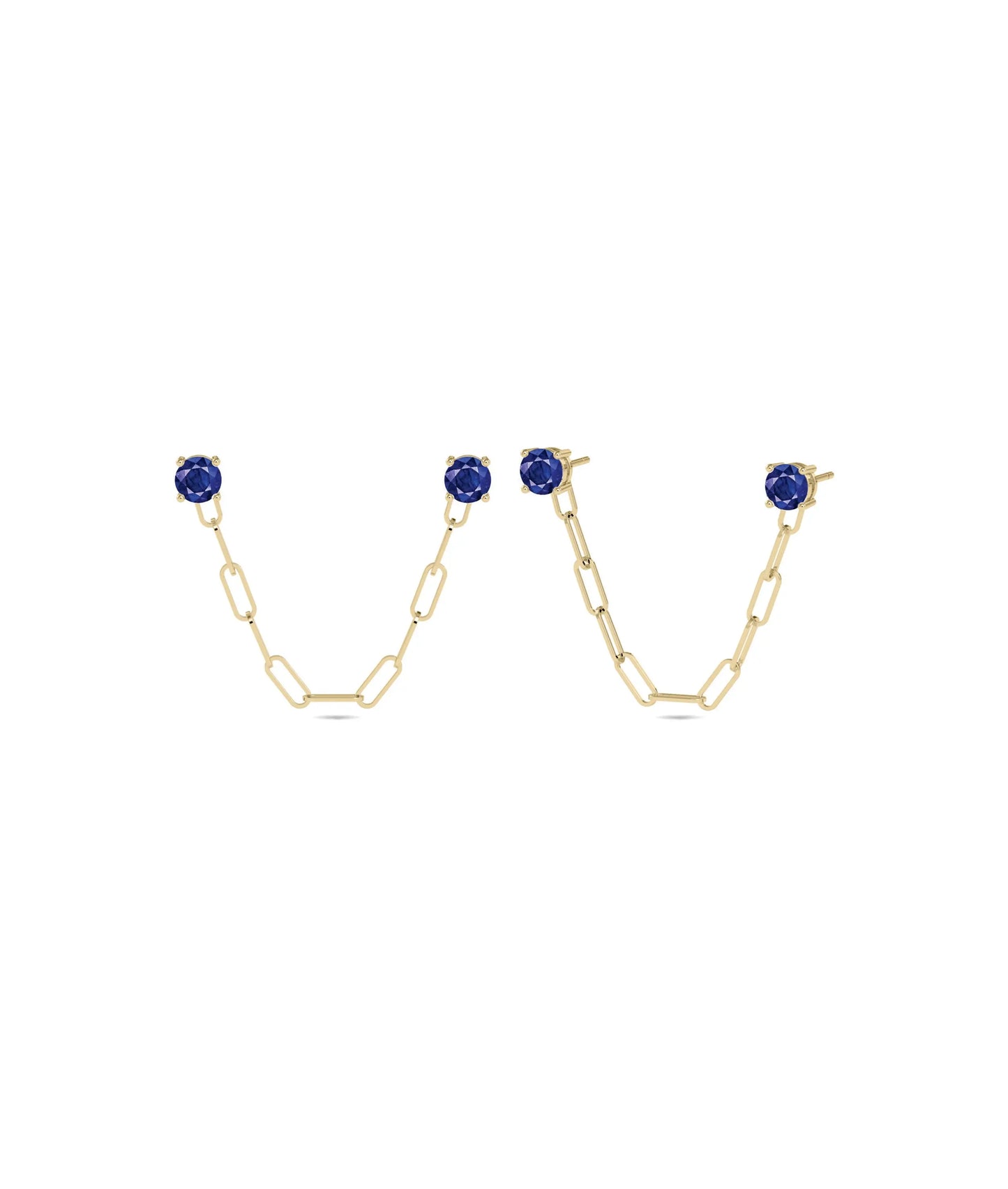 Birthstone Paper Clip Earring - 79e | Everyday 14K Gold Jewelry