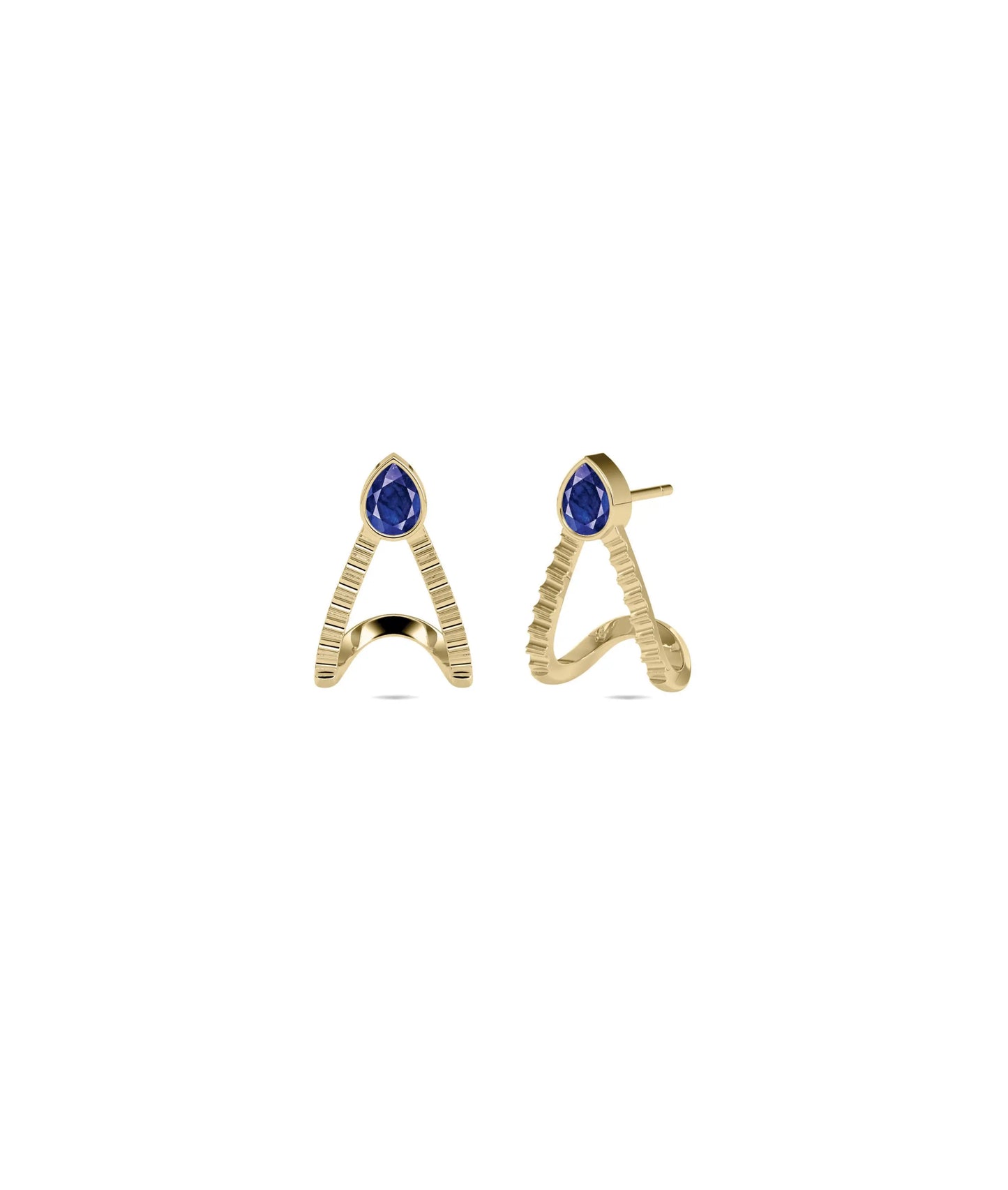 Solitaire Birthstone Half Hoop Earring - 79e | Everyday 14K Gold Jewelry