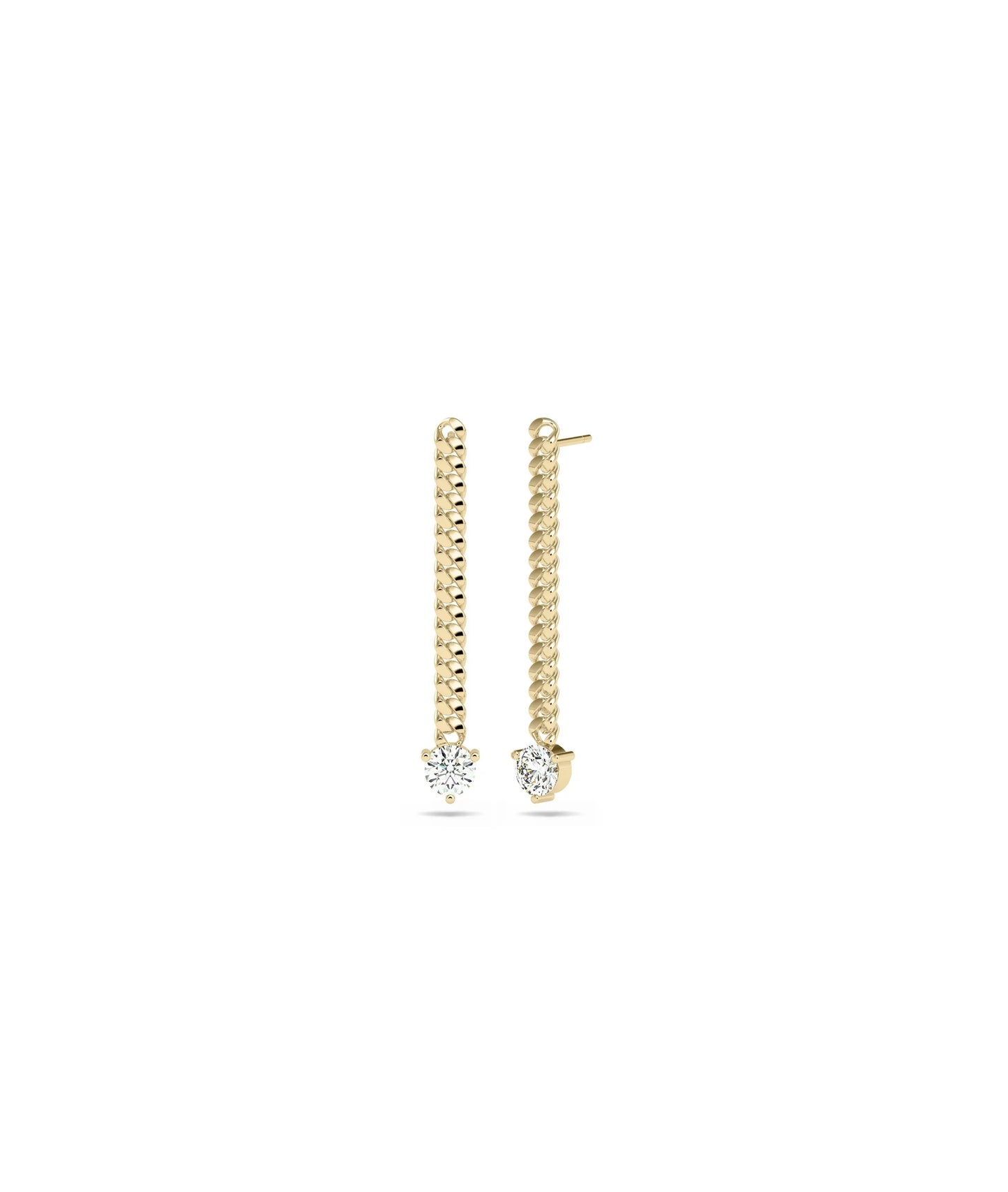 Solitaire Birthstone Curb Link Earring - 79e | Everyday 14K Gold Jewelry