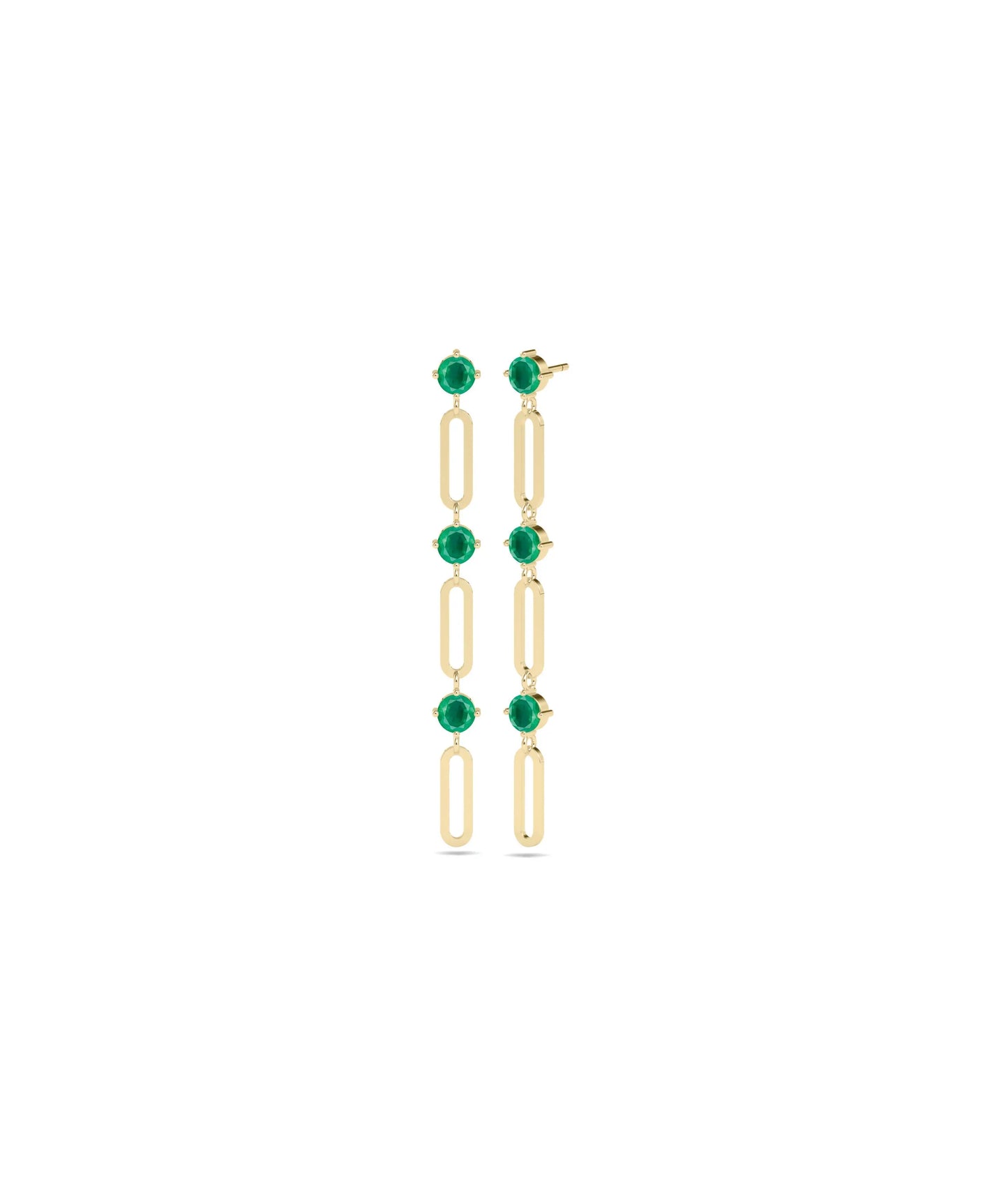 Birthstone Paper Clip Dangle Earring - 79e | Everyday 14K Gold Jewelry