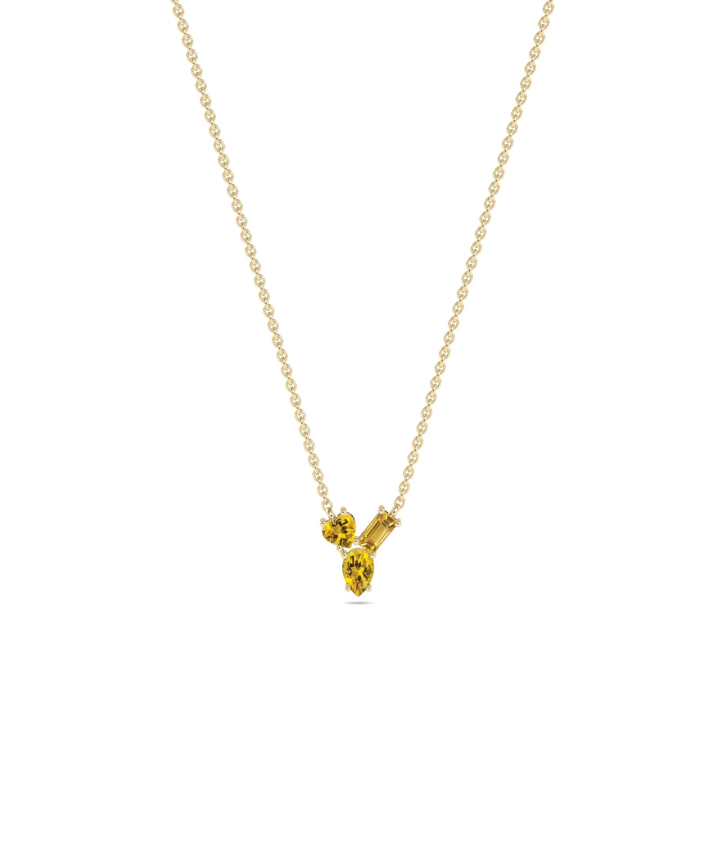 Birthstone and Diamond Cluster Necklace - 79e | Everyday 14K Gold Jewelry