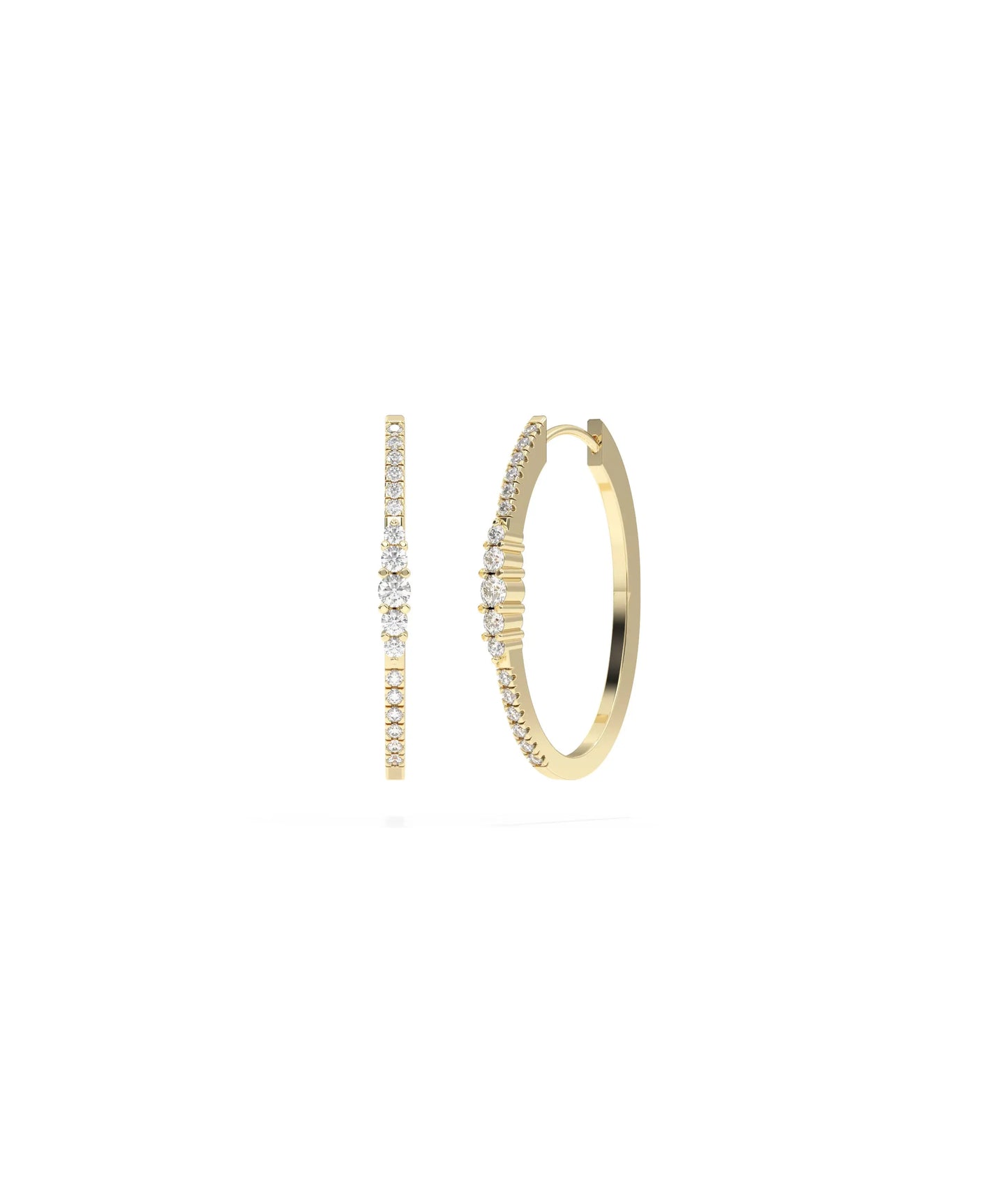 Birthstone Cluster Diamond Hoop Earring - 79e | Everyday 14K Gold Jewelry