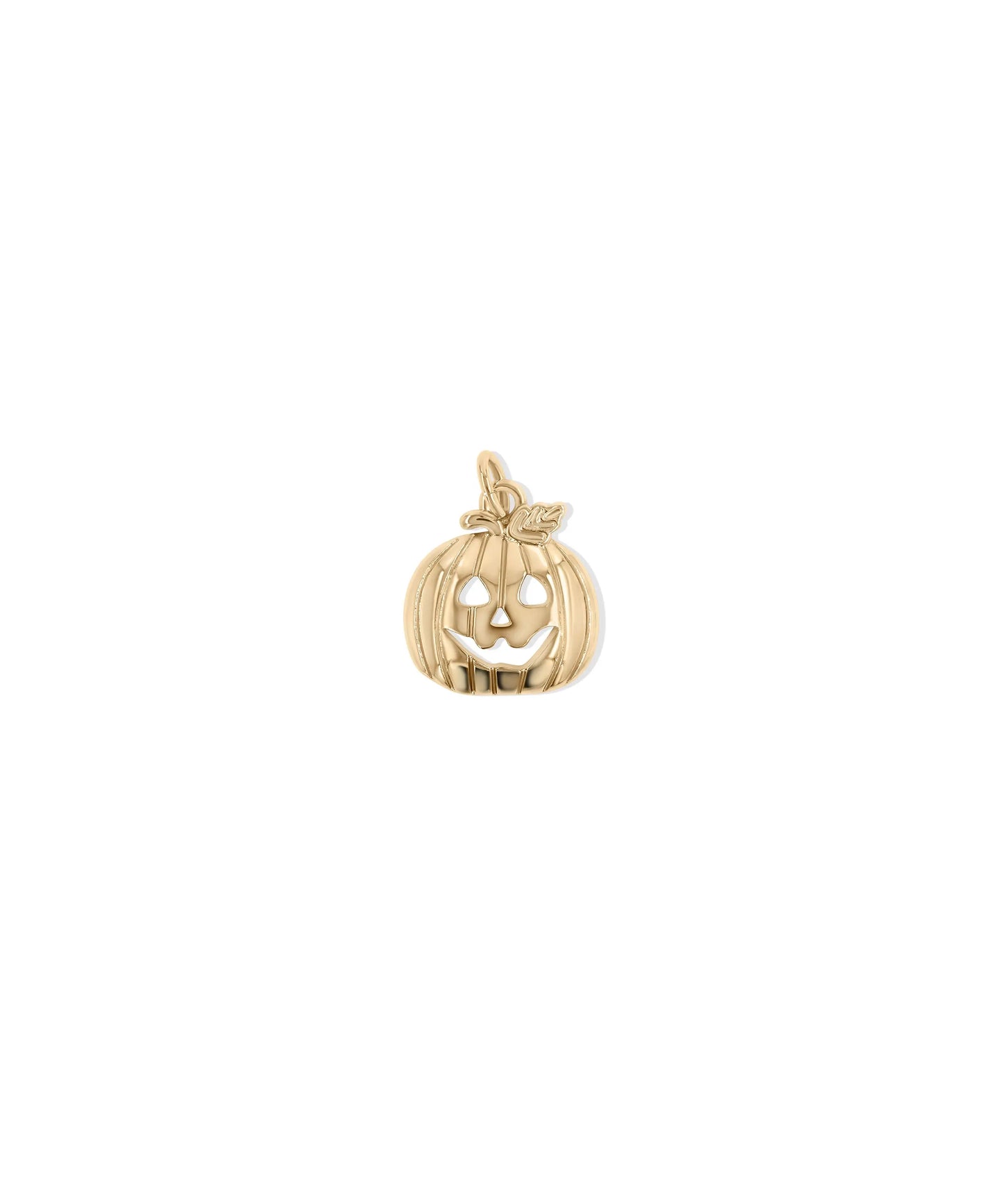 Gold Pumpkin Charm in rose gold highlighting warm fall season tones