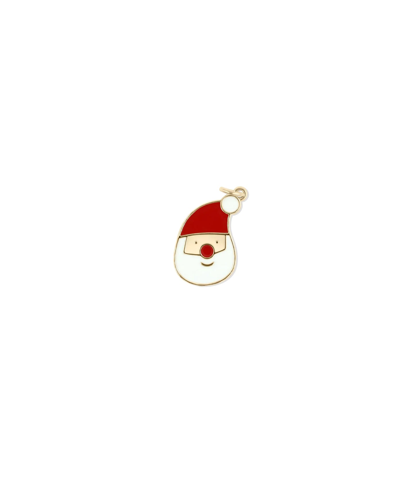Enamel and Gold Santa Charm in rose gold highlighting holiday charm appeal