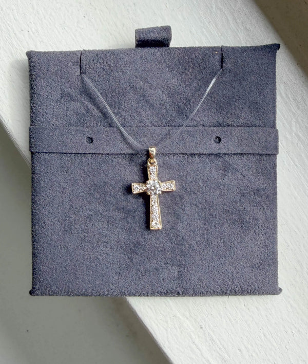 Cross detail with diamonds 0.45 ctw 20mm close-up alternate view