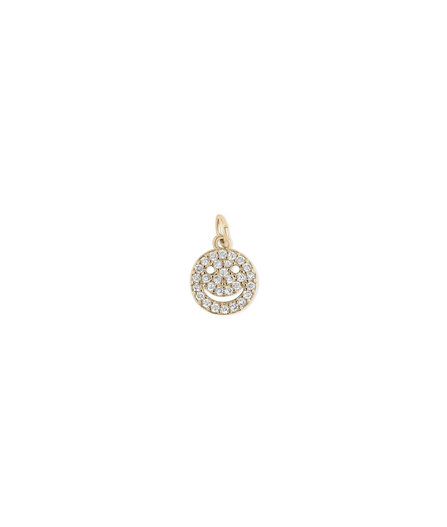 Rose gold Smile Coin Charm featuring cheerful sparkle