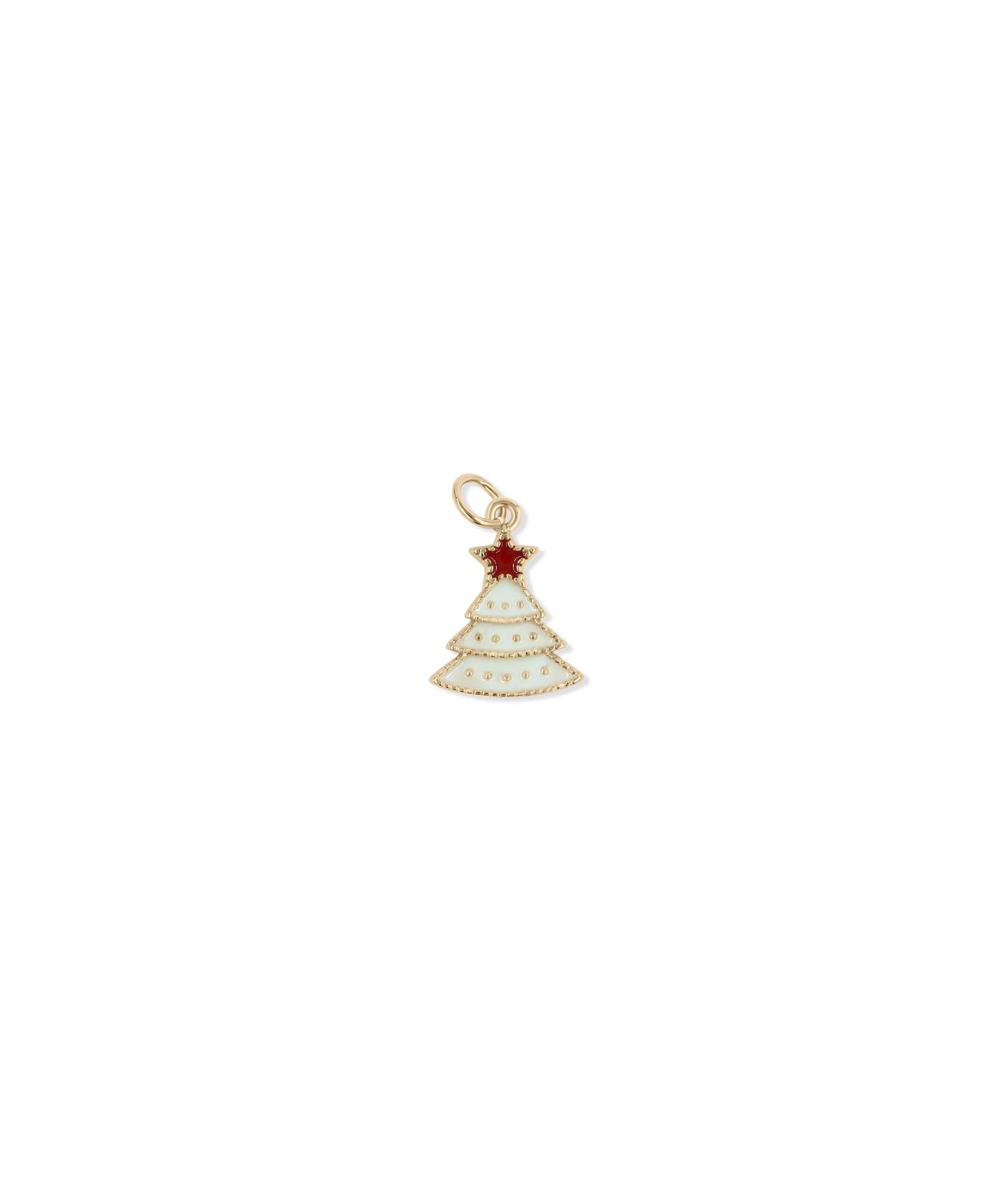 Rose gold Enamel Christmas Tree Charm featuring festive color