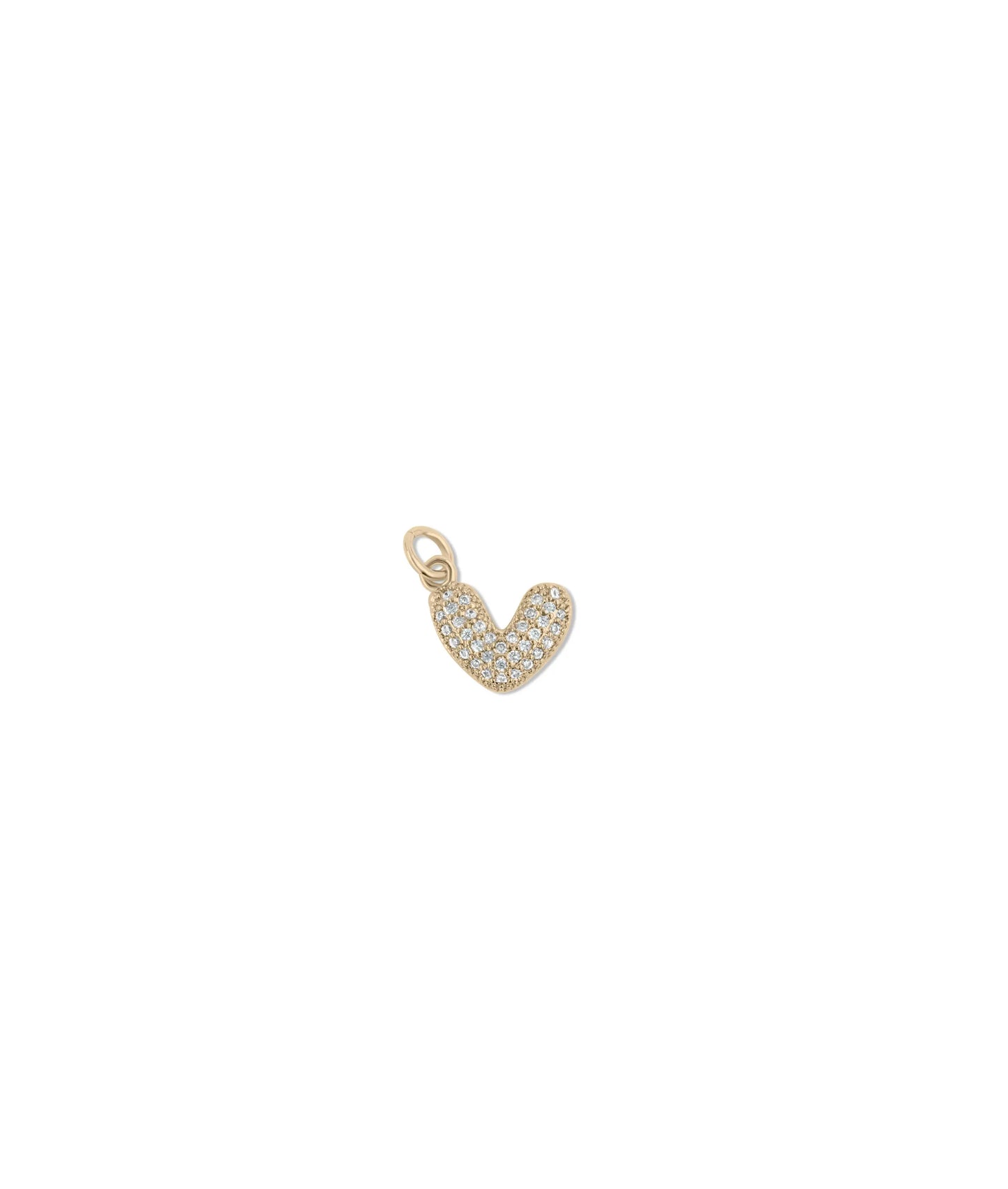 Rose gold Diamond Pave Initial Charm featuring shimmer