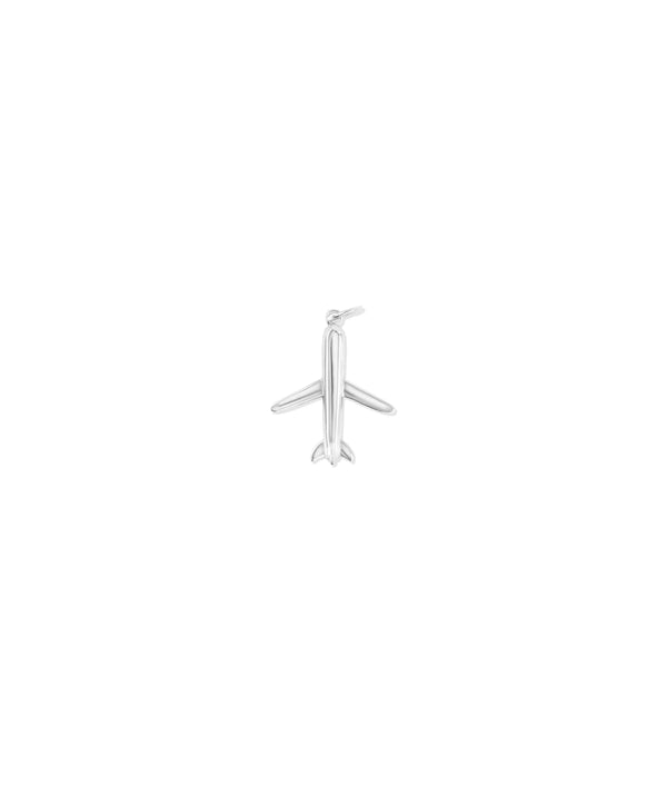 White gold Airplane Charm adventure design alternate view