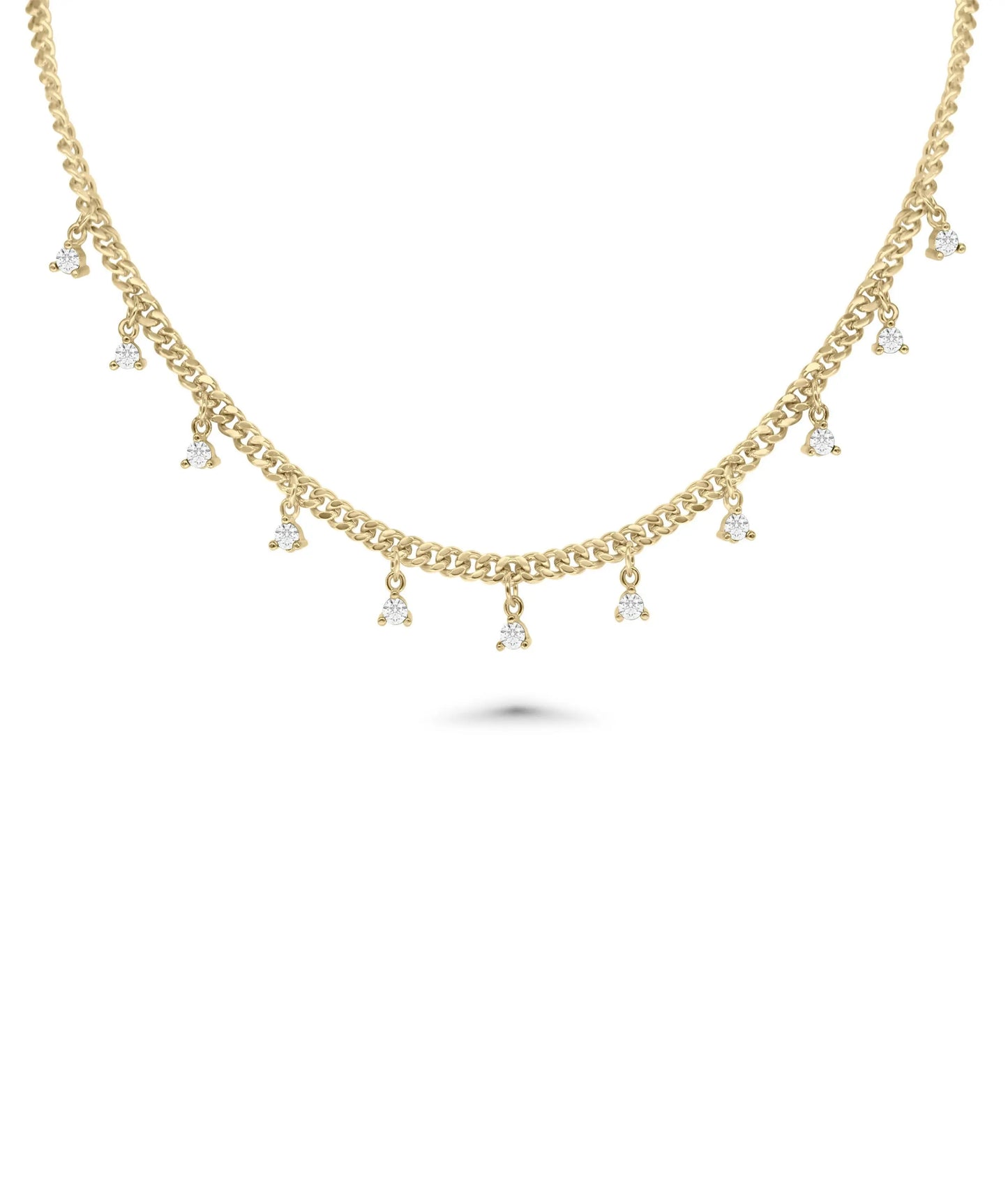 Diamond Layered Station Necklace lifestyle photo with everyday elegance