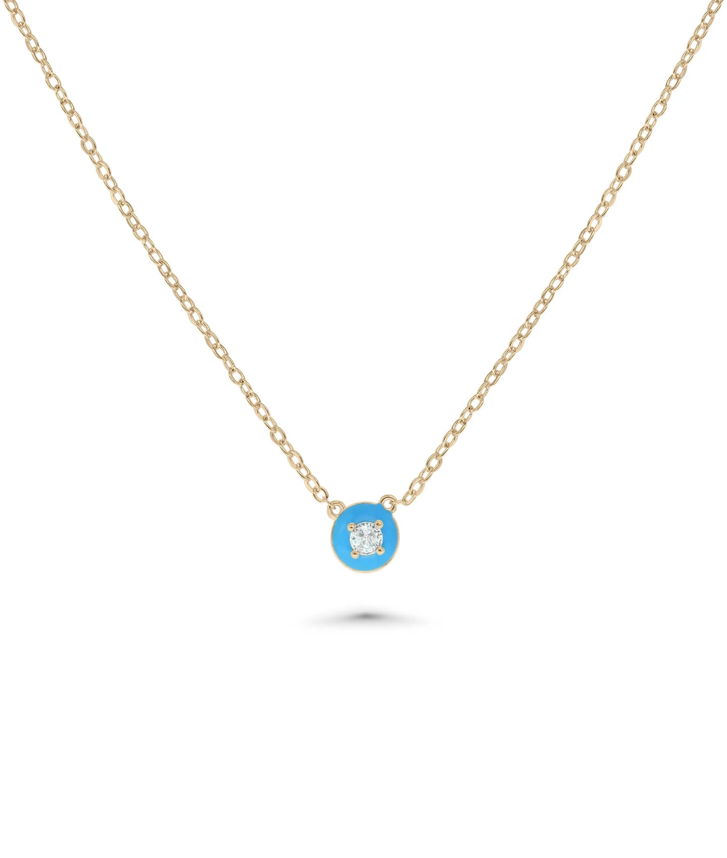 Enamel Bubble Solitaire Necklace rose gold featuring solitaire sparkle