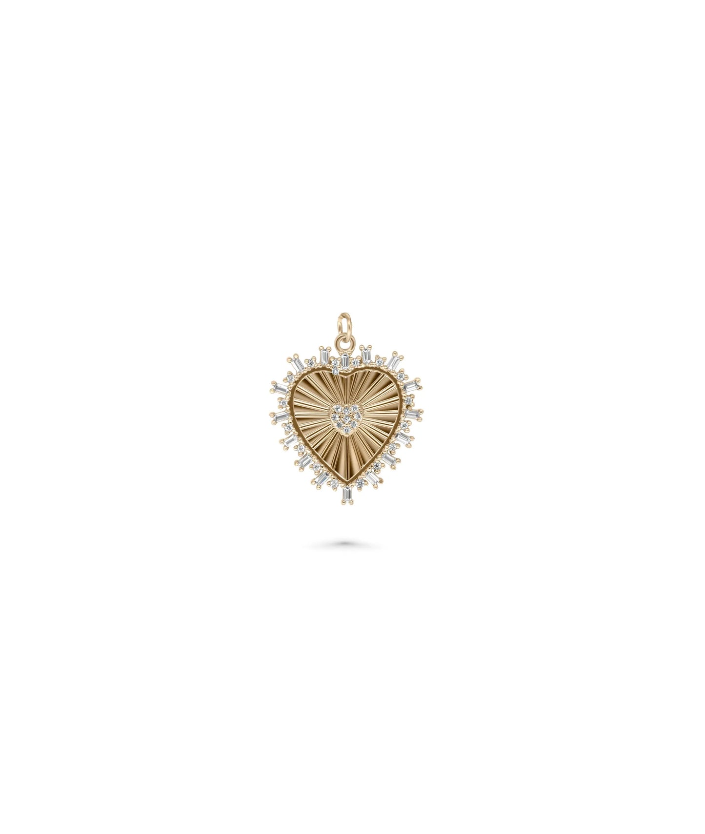 Rose gold Heart Fluted Charm featuring dimensional texture